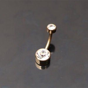 Çift taş rose göbek piercing - 1,6 mm