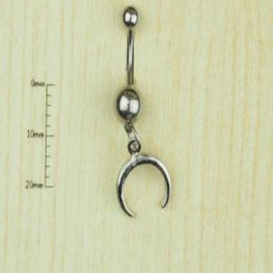 Boynuz Çelik Göbek Piercing - Tek Ebat