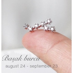 Yıldız Haritası Başak Kristal Zirkon Çelik Helix Piercing Küpe 12 Takımyıldızı (ÖZEL GÜN HEDİYESİ) - 1,2 mm