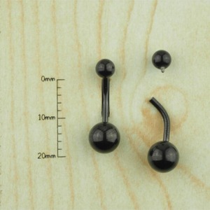 Ters Vida 1.6mm Siyah Göbek Piercing - 1.6 mm